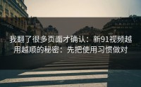 我翻了很多页面才确认：新91视频越用越顺的秘密：先把使用习惯做对
