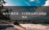 蜜桃传媒突发：大V深夜丑闻引发网友热议
